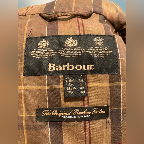 Barbour Women's Brown Rain Jacket with Hood Size 10 - Picture 6 of 6